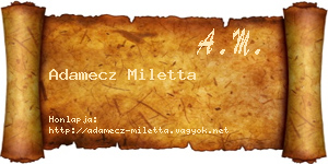 Adamecz Miletta névjegykártya
